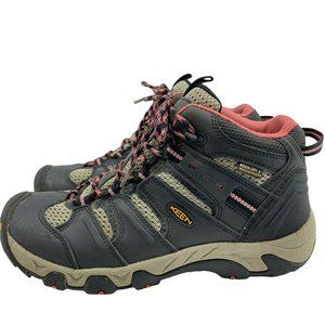 Keen Womens Koven Mid WP 1011200 Gray Pink Leather Lace Up Ankle Hiking Boots 9